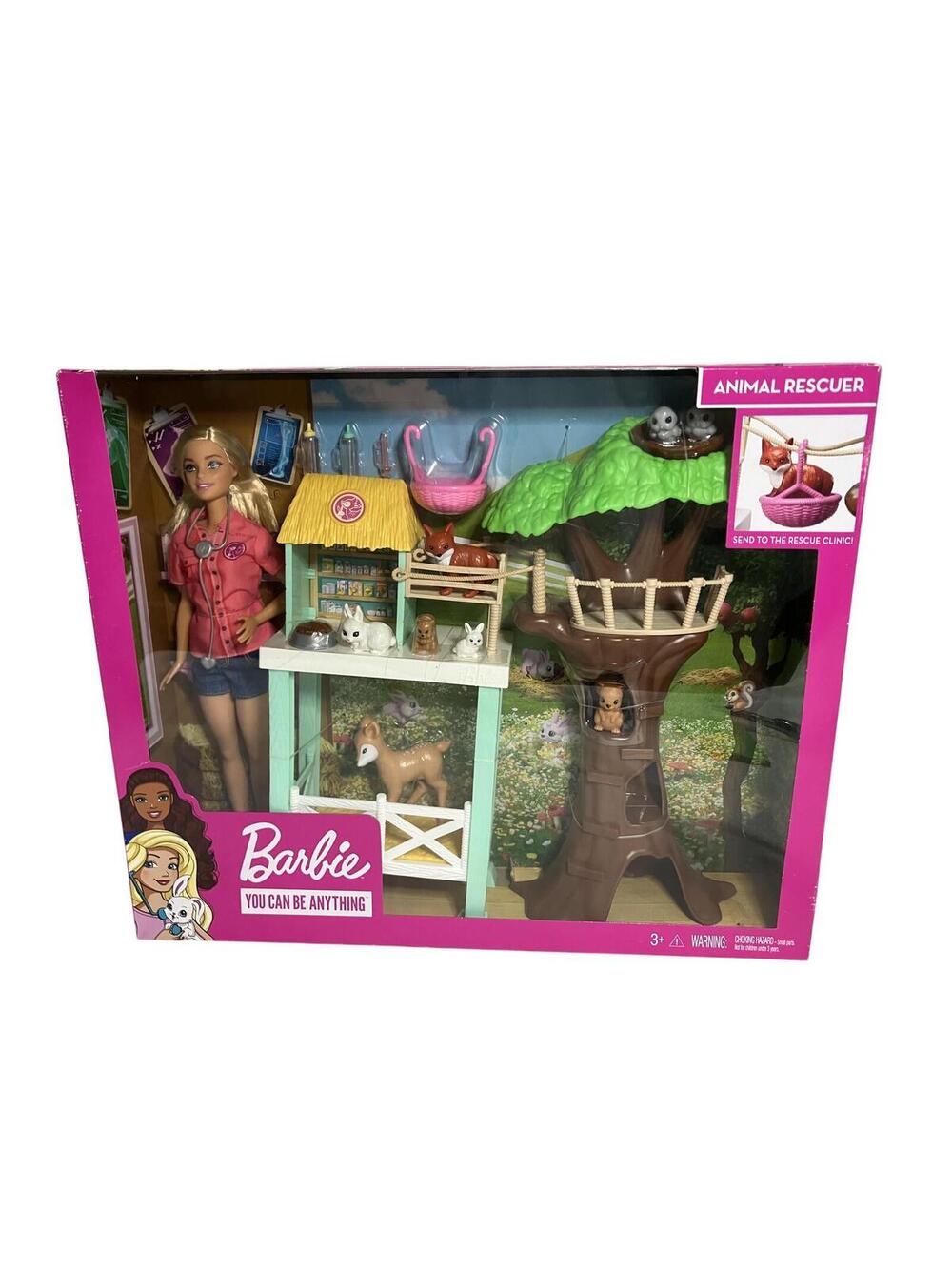 Barbie You Can Be Anything Animal Rescuer Doll Playset Blonde Treehouse Mattel